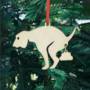 Funny Christmas Tree Ornament POOPING DOG